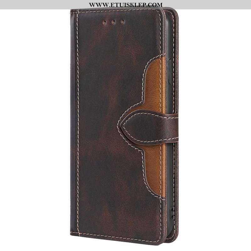 Etui Folio do Xiaomi Redmi Note 11 / 11S Dwukolorowa Stylowa Sztuczna Skóra